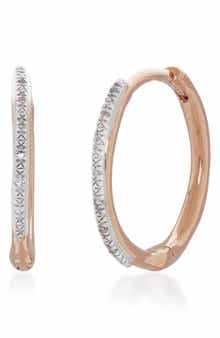 Monica Vinader Riva Wave Diamond Hoop Earrings