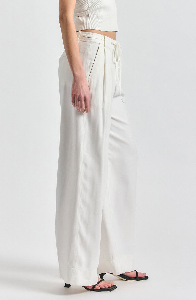 Derek Lam 10 Crosby Archer Pleat Front Wide Leg Pants, Alternate, color, Marshmallow