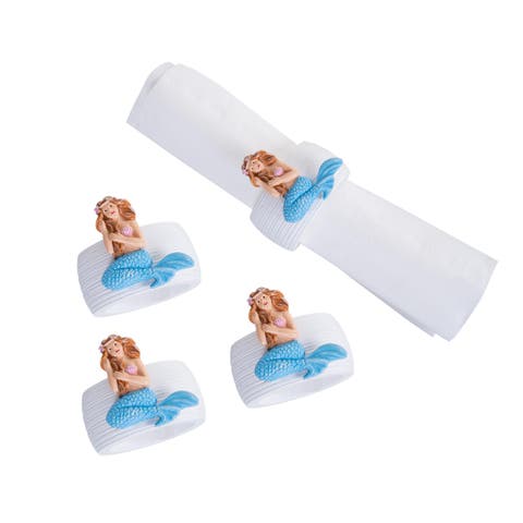 Mermaid Napkin Rings, Set of 4 Decor