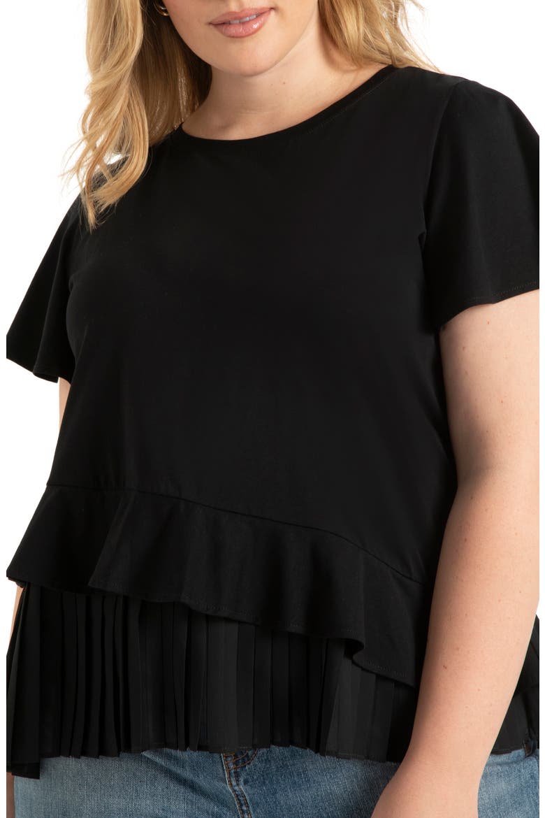 Pleat Hem Top, Main, color, BLACK