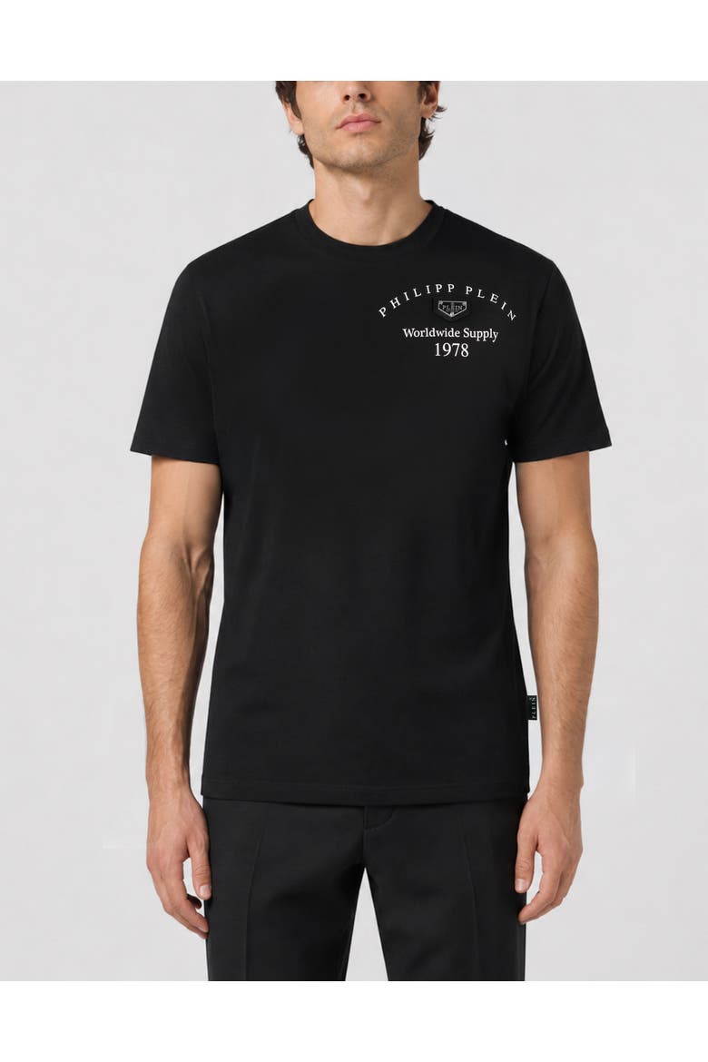 T-Shirt Round Neck Ss Men, Main, color, black