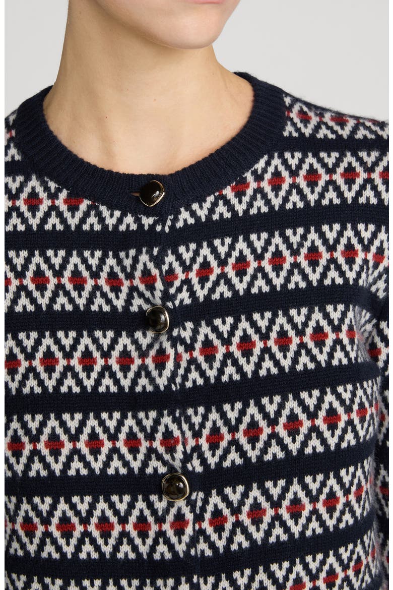 The Wool & Cashmere Cardigan, Alternate, color, PERIWINKLE FAIRISLE