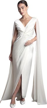 Coast Cape Sleeve Satin Maxi Dress