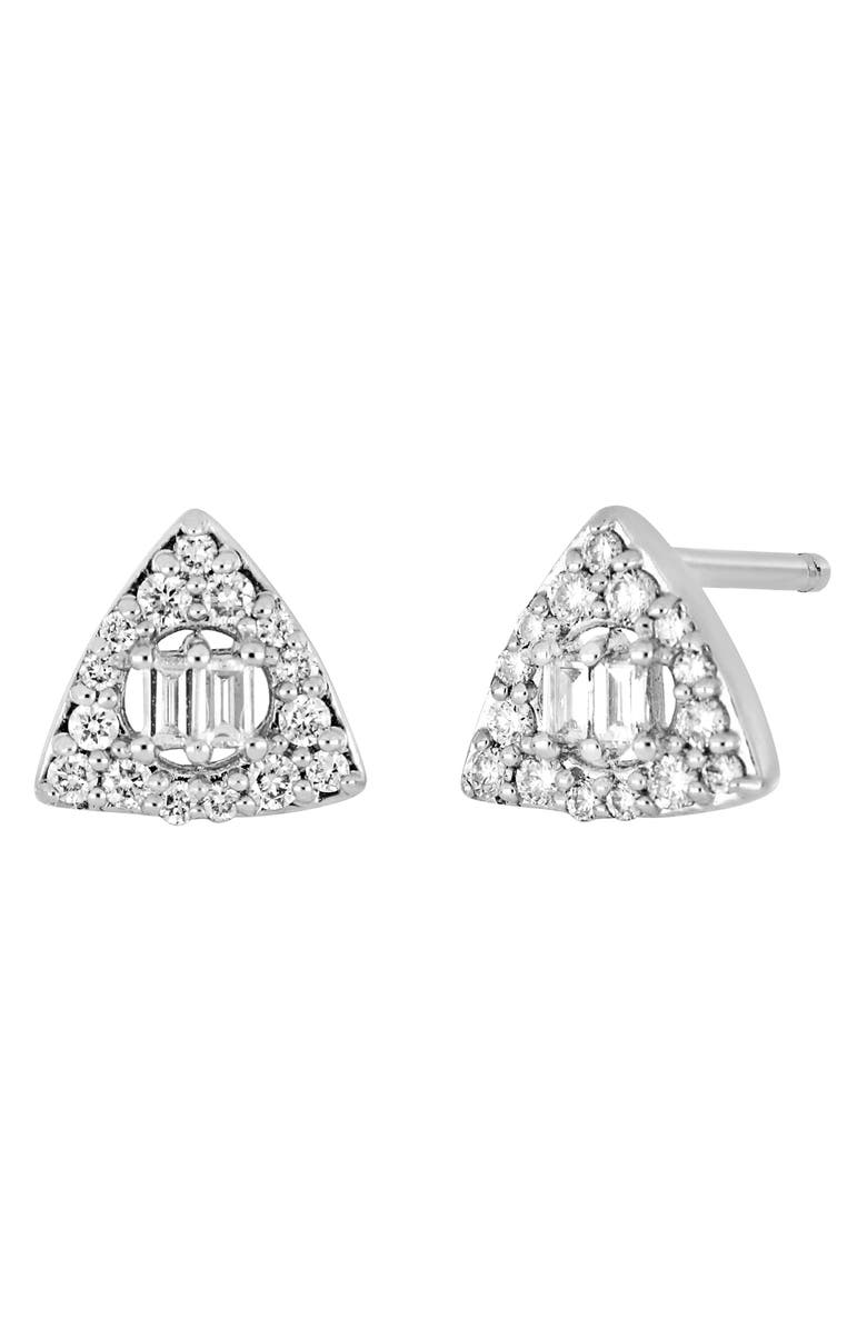 Bony Levy 18K White Gold Mika Diamond Triangle Stud Earrings - 0.20 ctw, Main, color, 