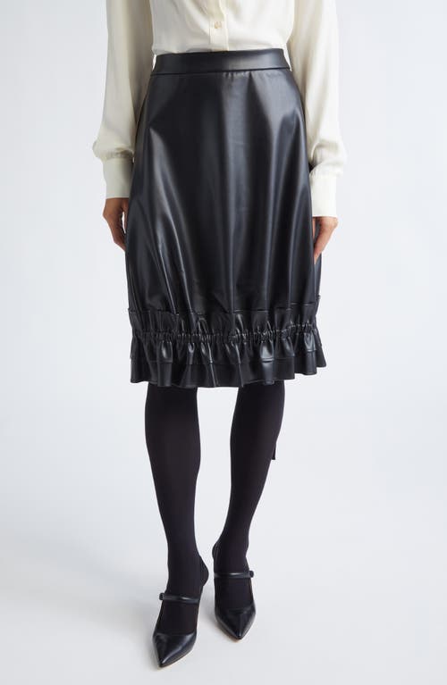 renaissance renaissance Natasha Faux Leather Wrap Skirt in Black Leather  product