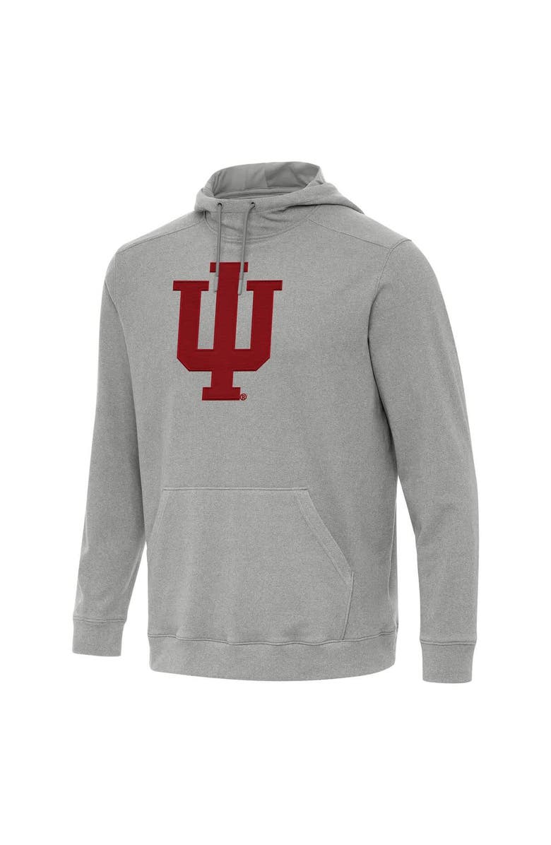 ANTIGUA Men's Antigua Heather Gray Indiana Hoosiers Cloud Pullover Hoodie, Alternate, color, Heather Gray