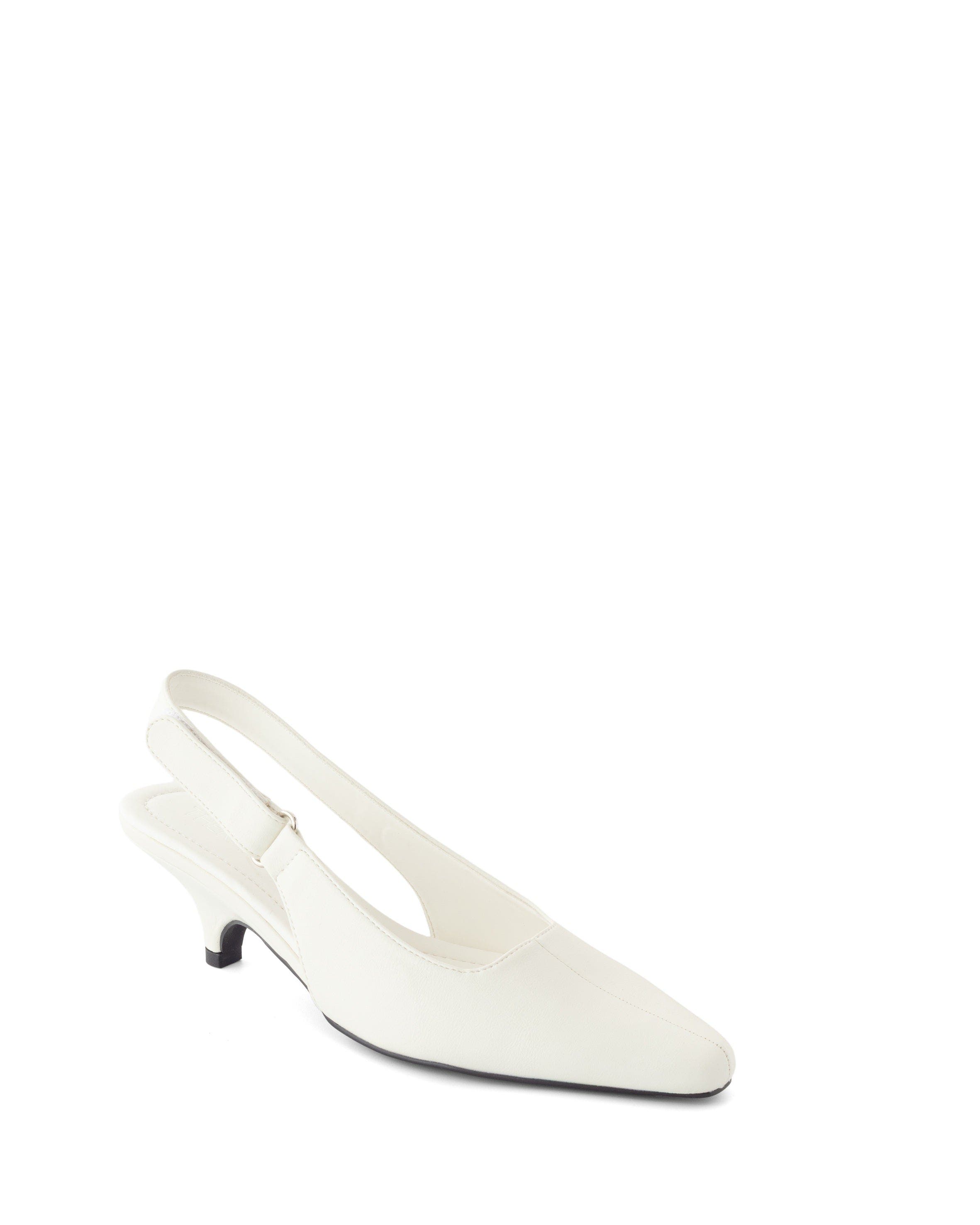 Newark Pointed-Toe Slingback Heel, Main, color, WHITE PU