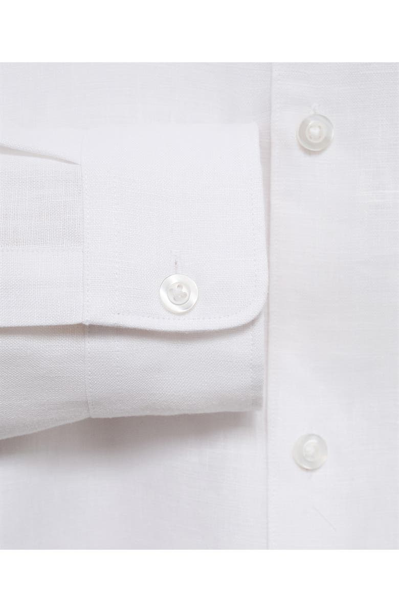 MANGO Regular Fit Linen Button-Up Shirt, Alternate, color, Off White