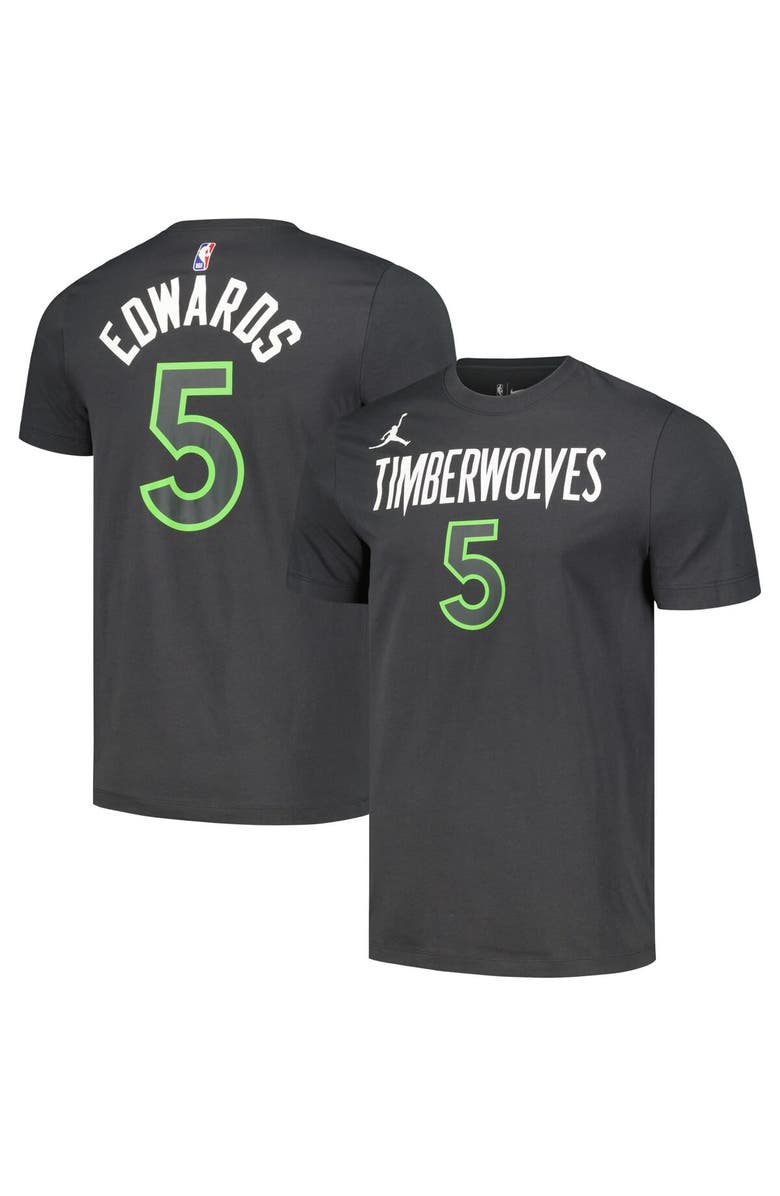 Jordan Brand Men's Jordan Brand Anthony Edwards Charcoal Minnesota Timberwolves 2022/23 Statement Edition Name & Number T-Shirt, Main, color, 