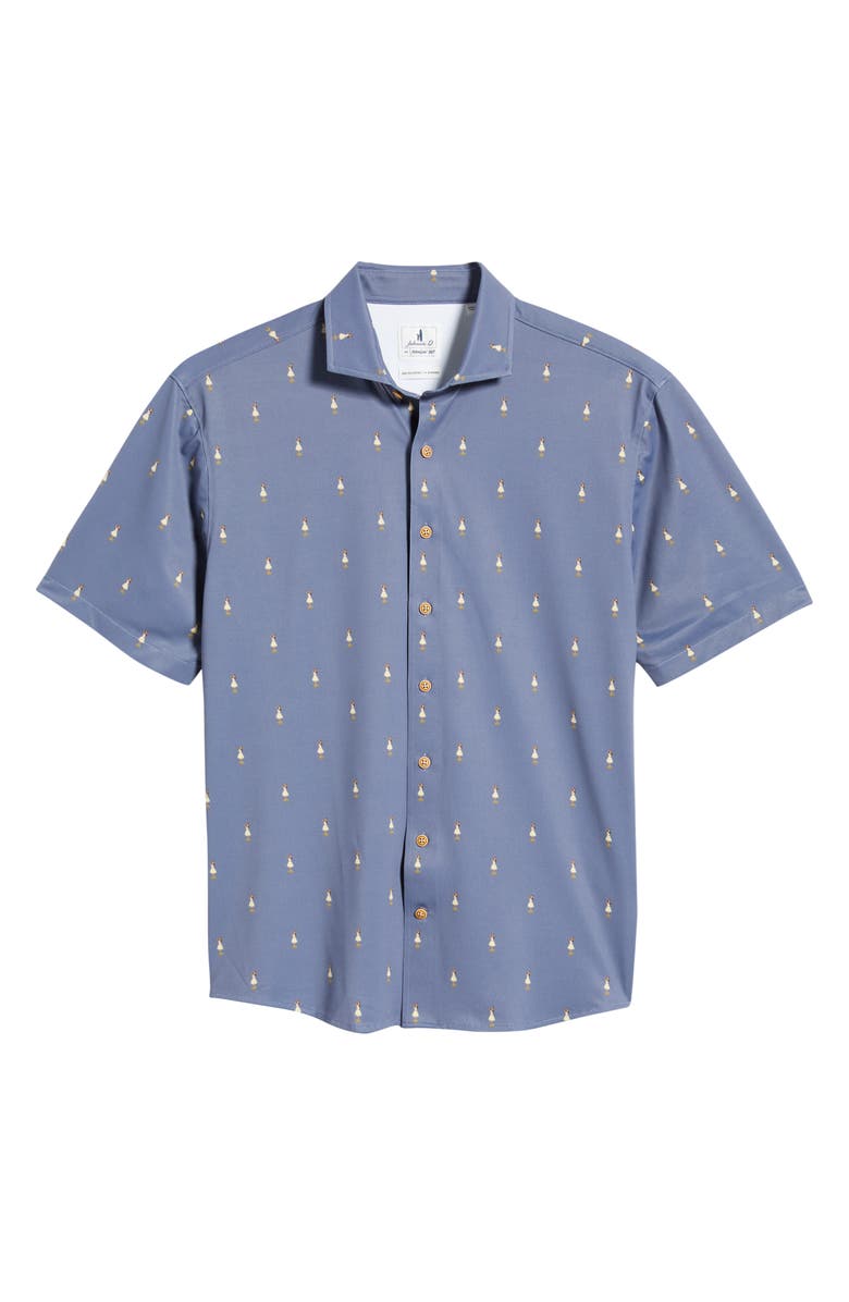 johnnie-O Hula Dance Print Short Sleeve Button-Up Shirt, Alternate, color, 