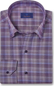 David Donahue Plaid Cotton Blend Sport Shirt