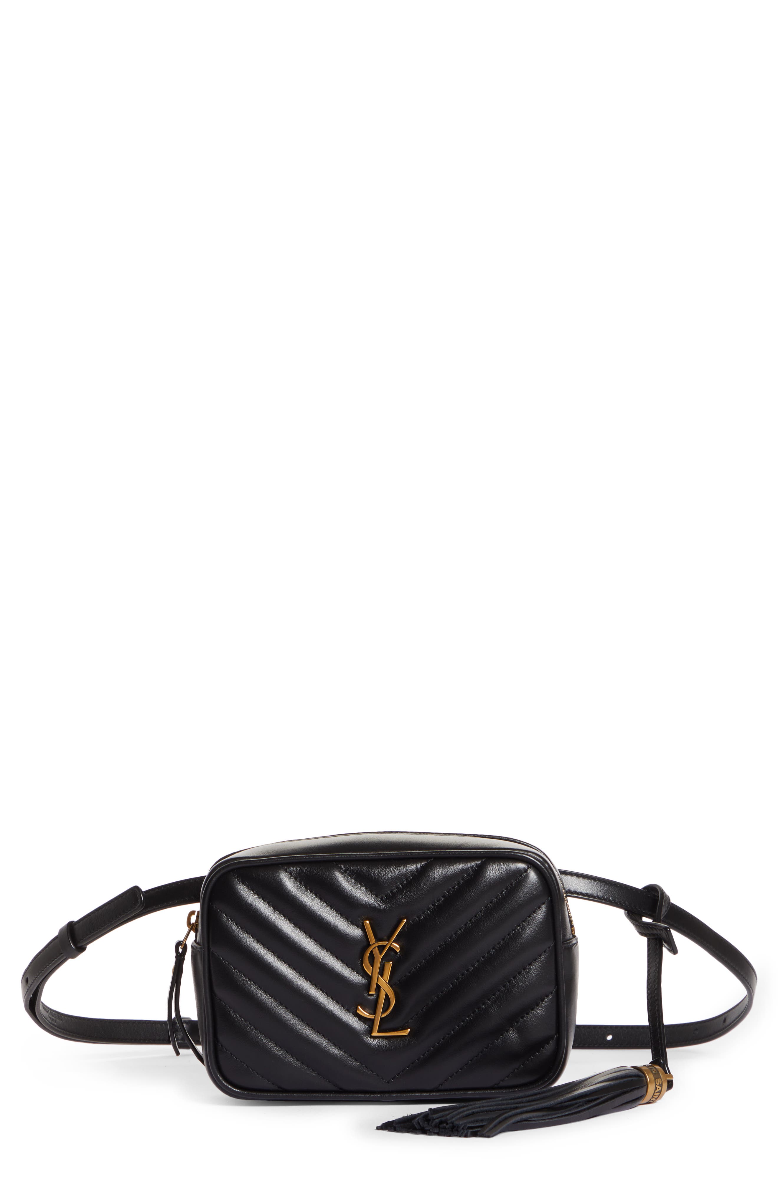 Saint Laurent Lou Matelassé Leather Belt Bag, Main, color, 