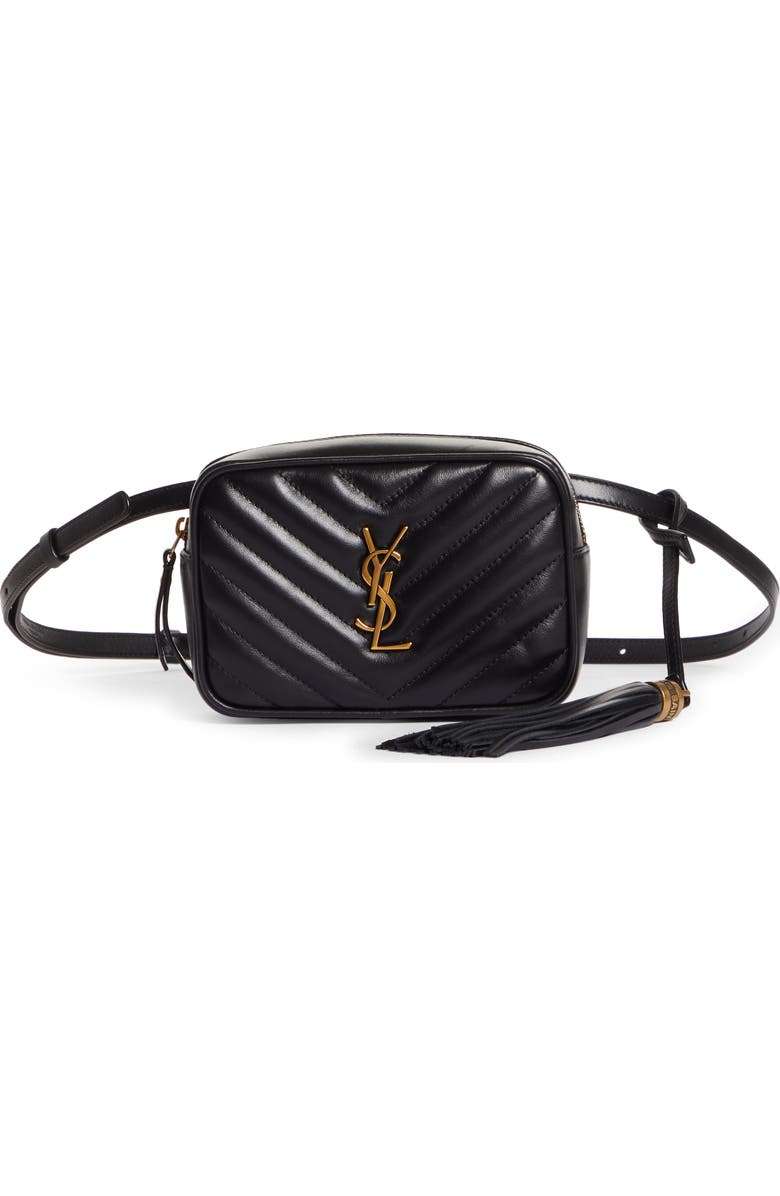 Saint Laurent Lou Matelassé Leather Belt Bag, Main, color,