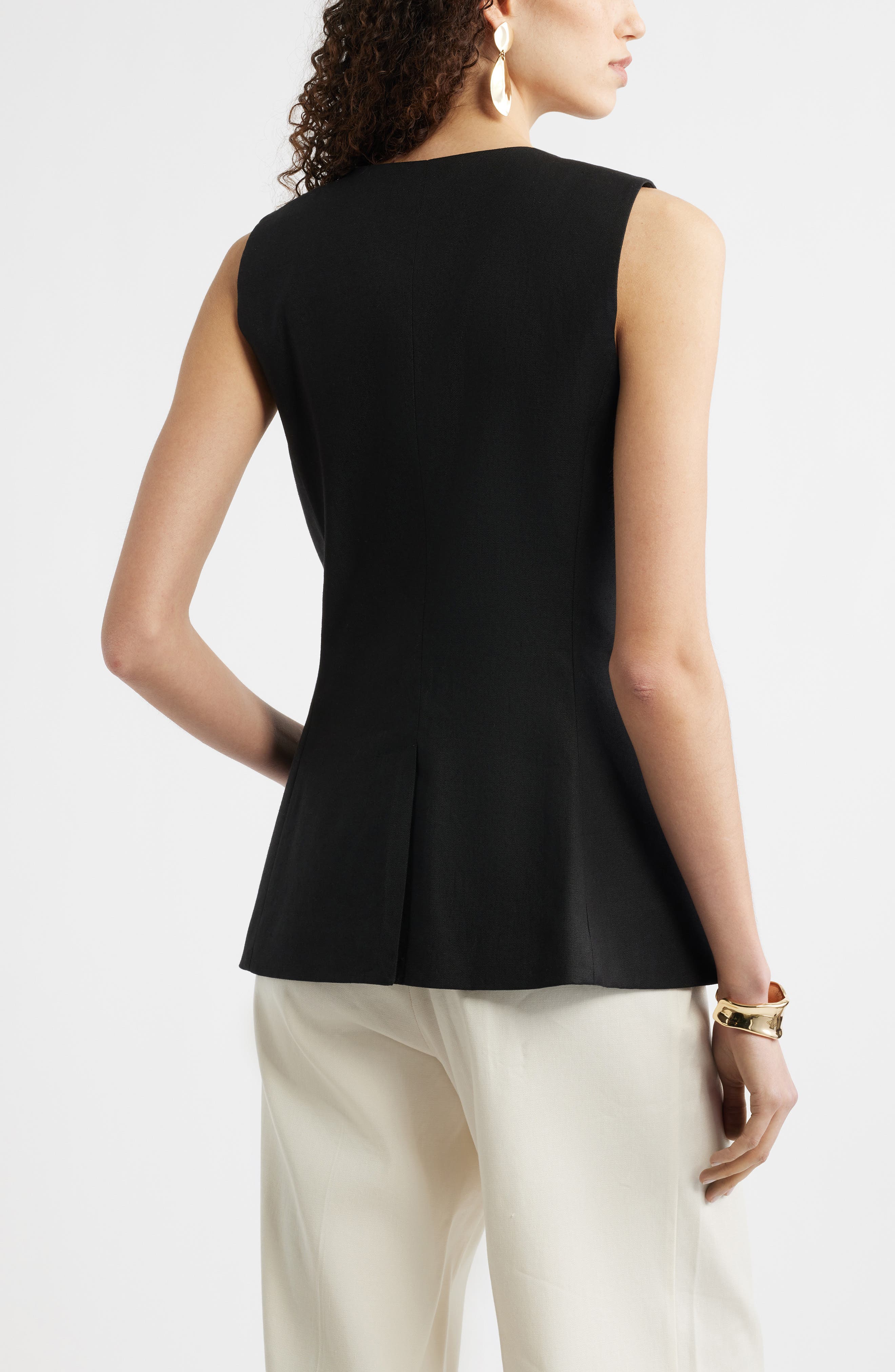 Женские Nordstrom Linen Blend Longline Vest — фото 4