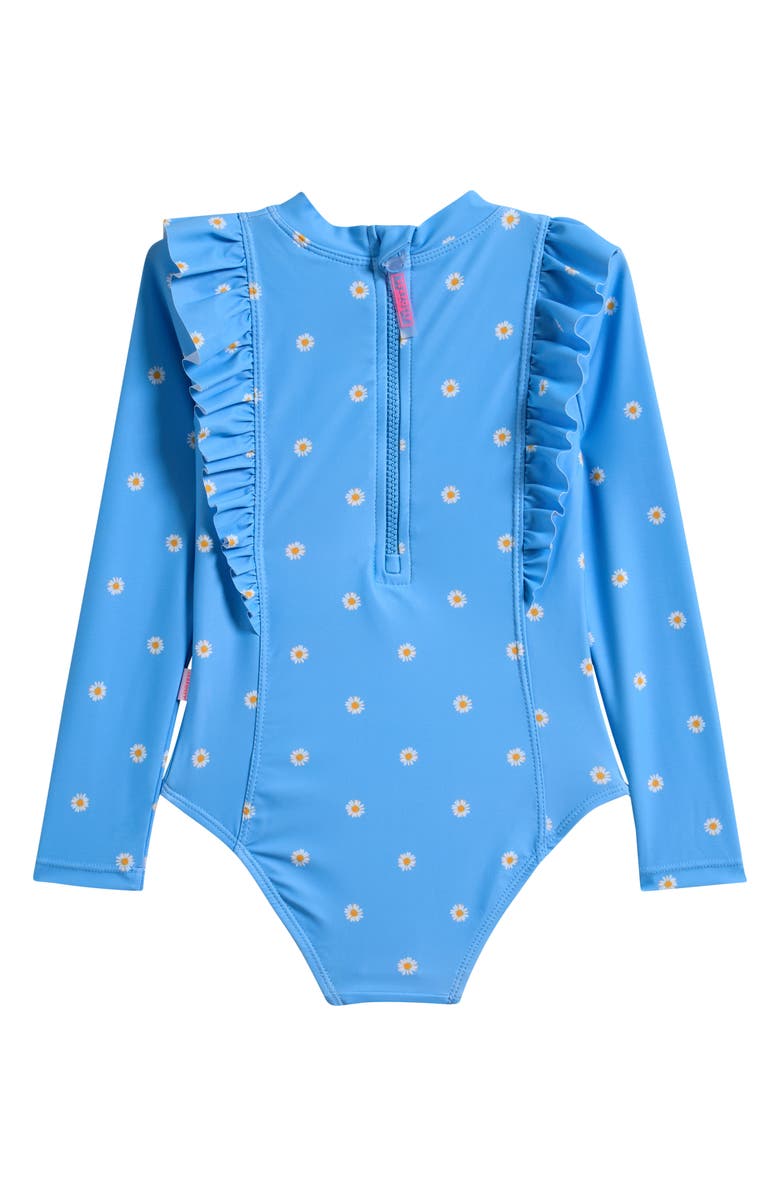 Seafolly Kids' Daisy Chain One-Piece Rashguard Swimsuit, Alternate, color, Daisy Chain Blue