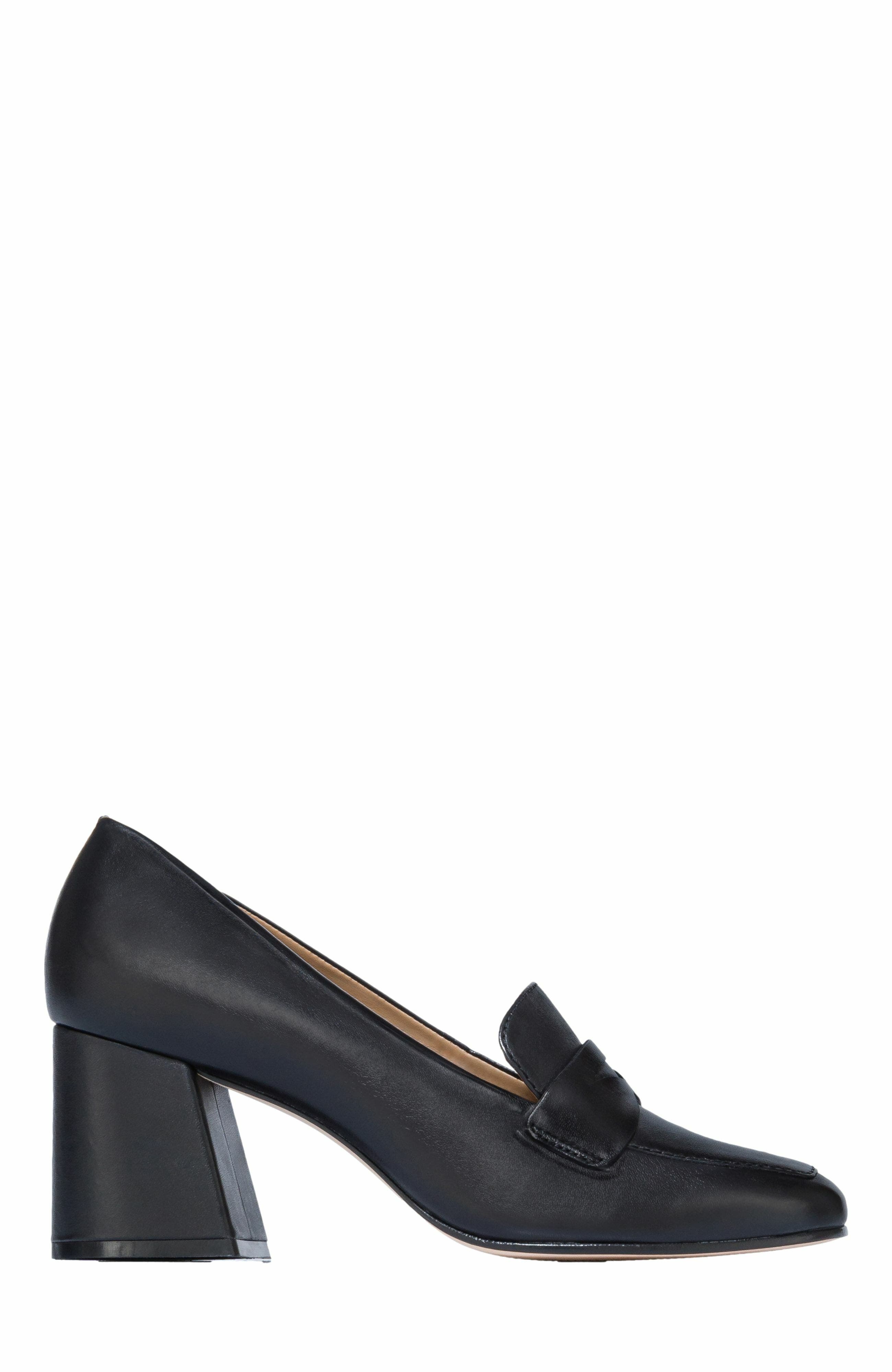 Bernardo Footwear Nessa Block Heel Loafer Pump, Main, color, Black