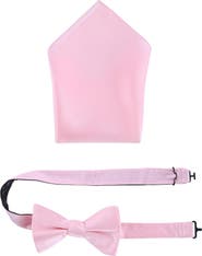 Trafalgar Sutton Solid Color Silk Bowtie and Pocket Square Combo