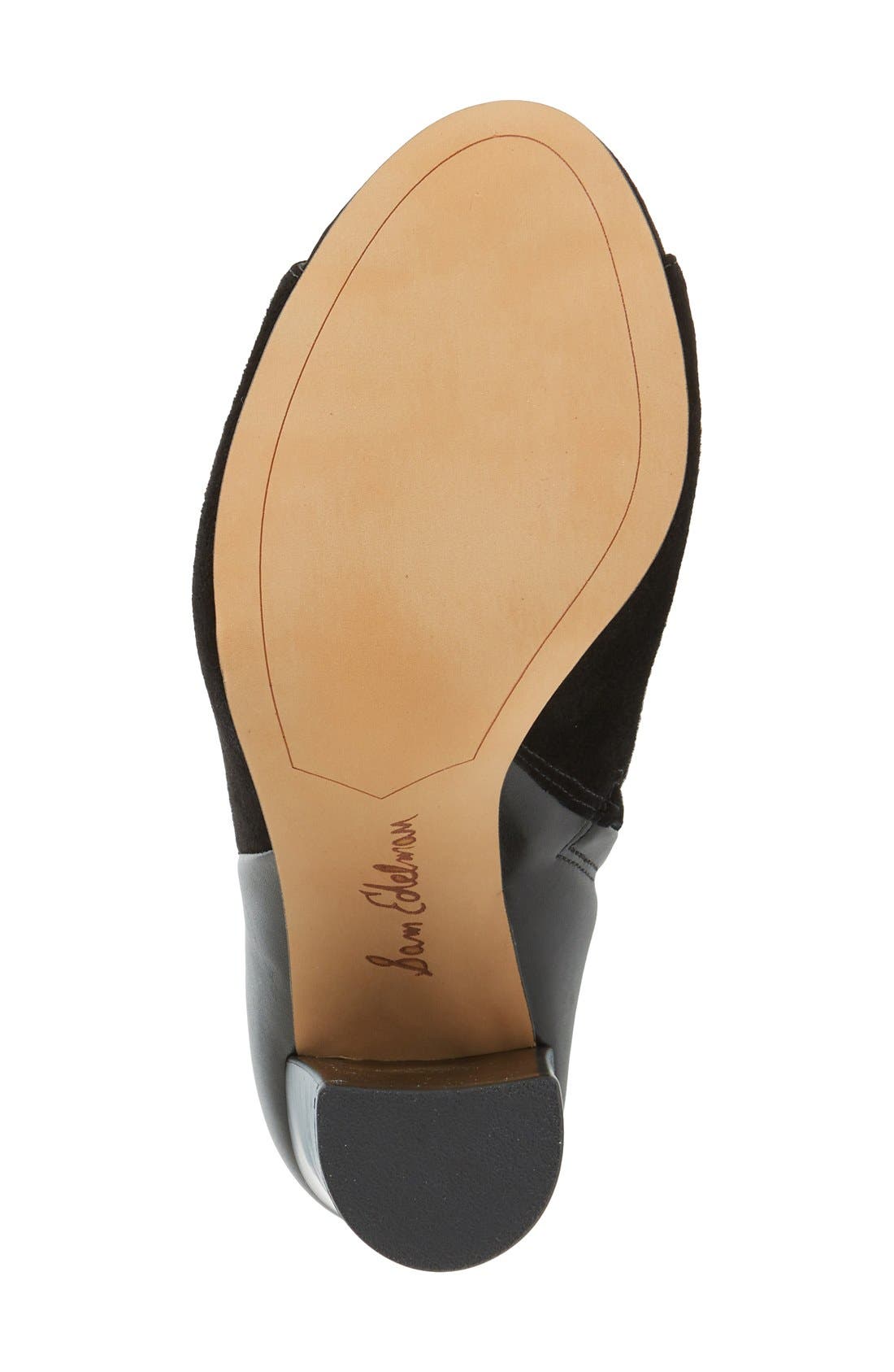 'Yarin' Open Toe Bootie, Alternate, color, BLACK SUEDE