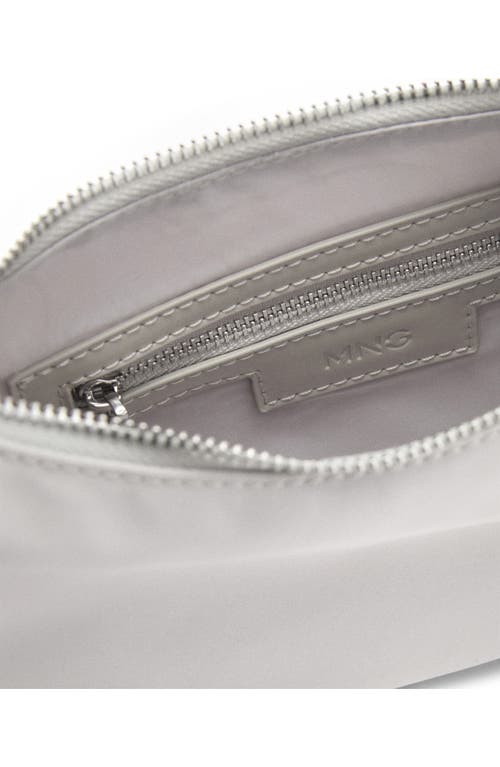 Mango Small Nylon Shoulder Bag In Gray