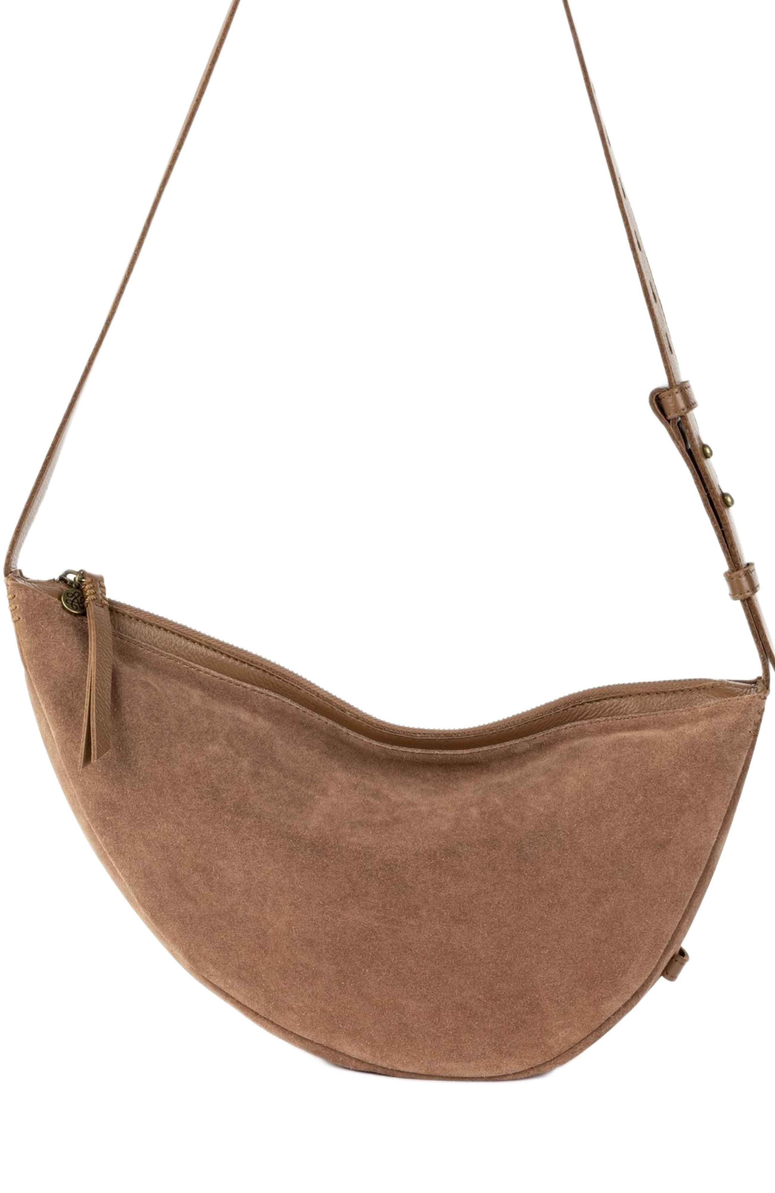 Tess Large Sling Bag, Alternate, color, Tobacco Suede