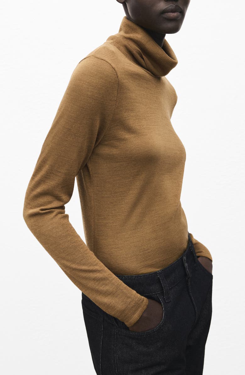 MANGO Mustasa Turtleneck Sweater, Main, color, Ochre