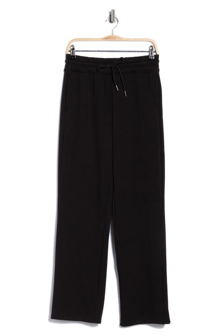 Butter Sunday Vibe Straight Leg Track Pants, Alternate, color, BLACK
