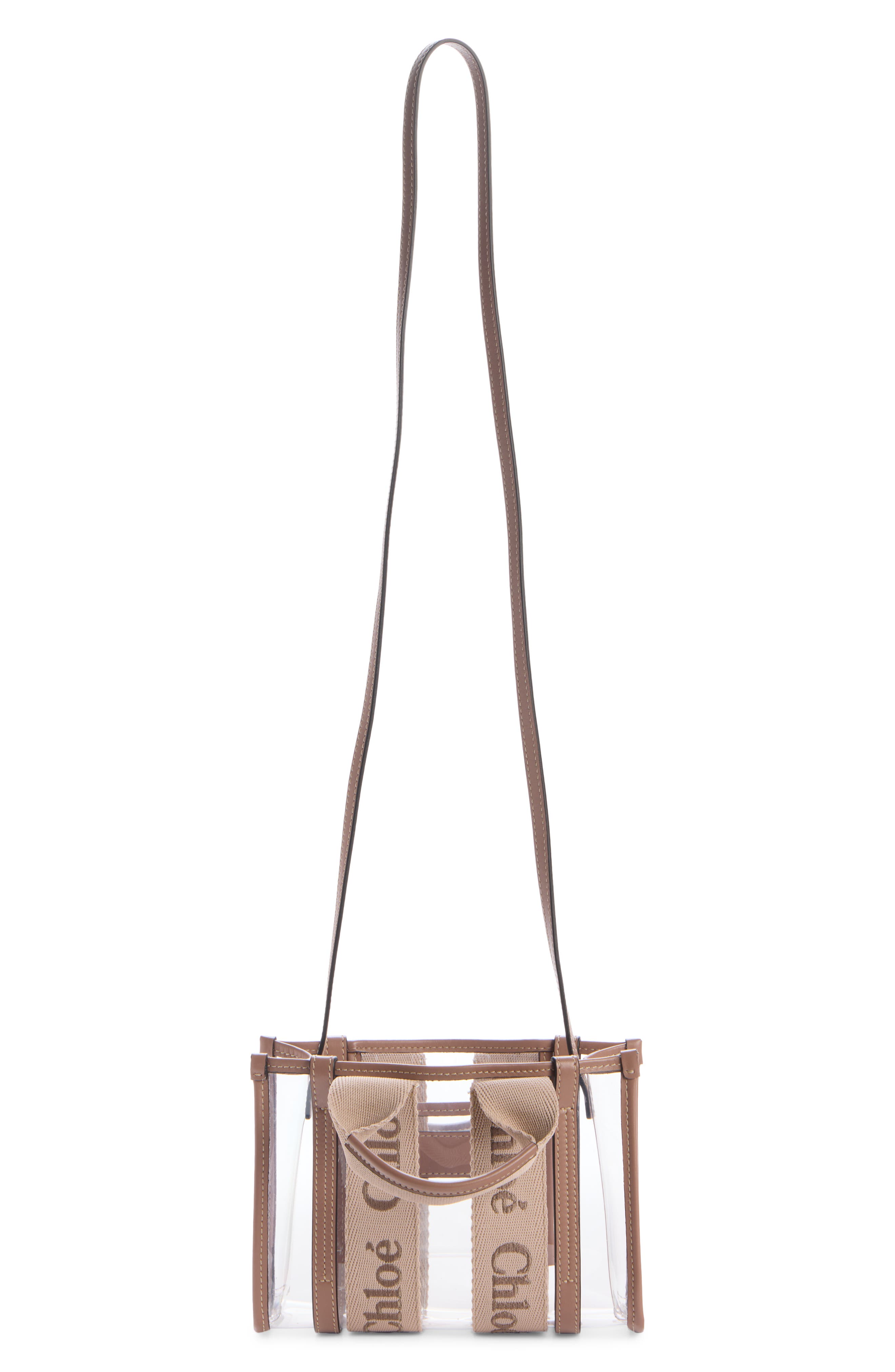 Chloé Mini Woody Jelly & Leather Tote Bag, Main, color, 