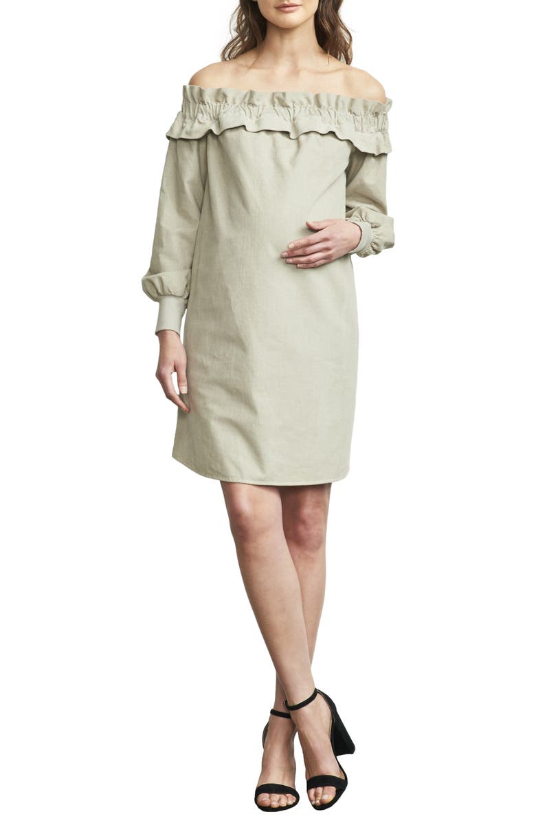 Maternal America Off the Shoulder Maternity Dress, Main, color,