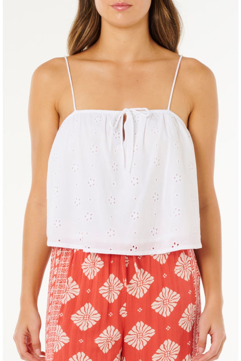 Oasis Floral Broderie Crop Camisole, Main, color, WHITE