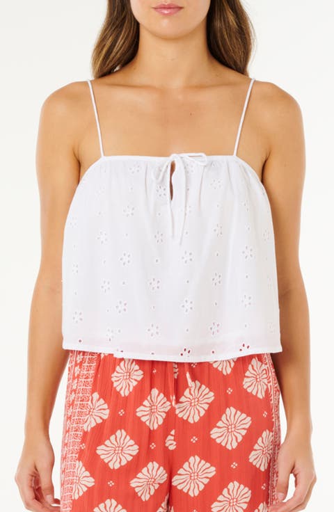 Oasis Floral Broderie Crop Camisole