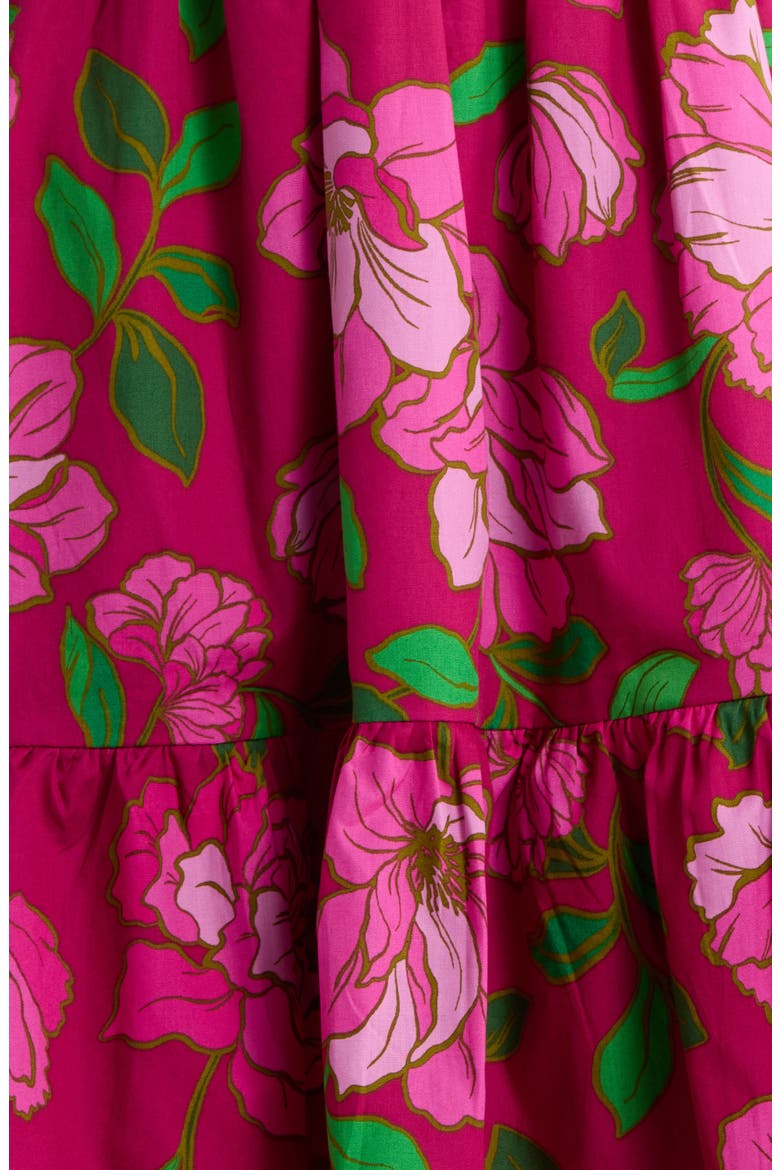 Surie Floral Ruffle Cotton Minidress, Alternate, color, PINKS-GREEN