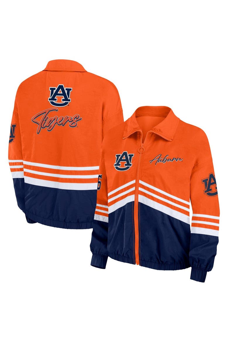 Women's WEAR by Erin Andrews Orange Auburn Tigers Vintage Throwback Windbreaker Full-Zip Jacket, Main, color, Orange