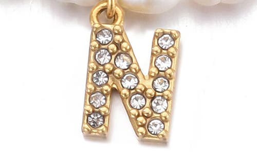 Adornia Freshwater Pearl Initial Charm Bracelet In Gray