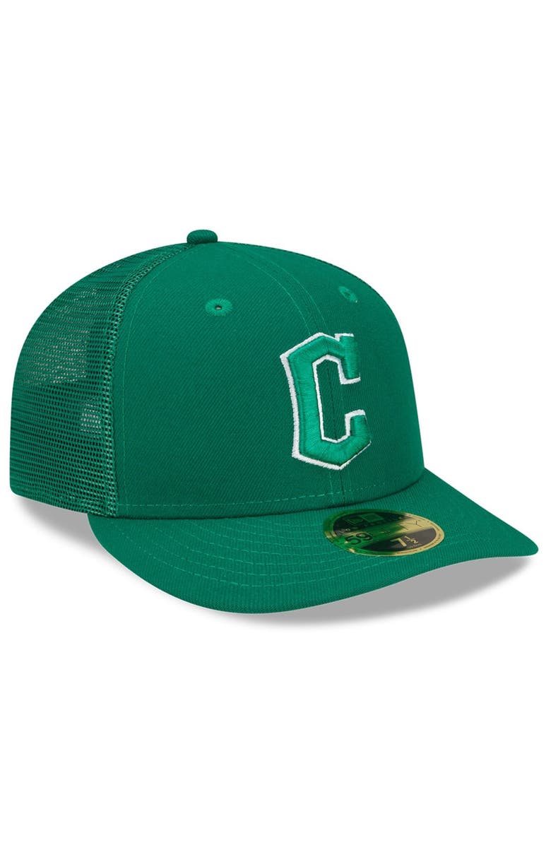New Era Men's New Era Green Cleveland Guardians 2022 St. Patrick's Day Low Profile 59FIFTY Fitted Hat, Alternate, color, 