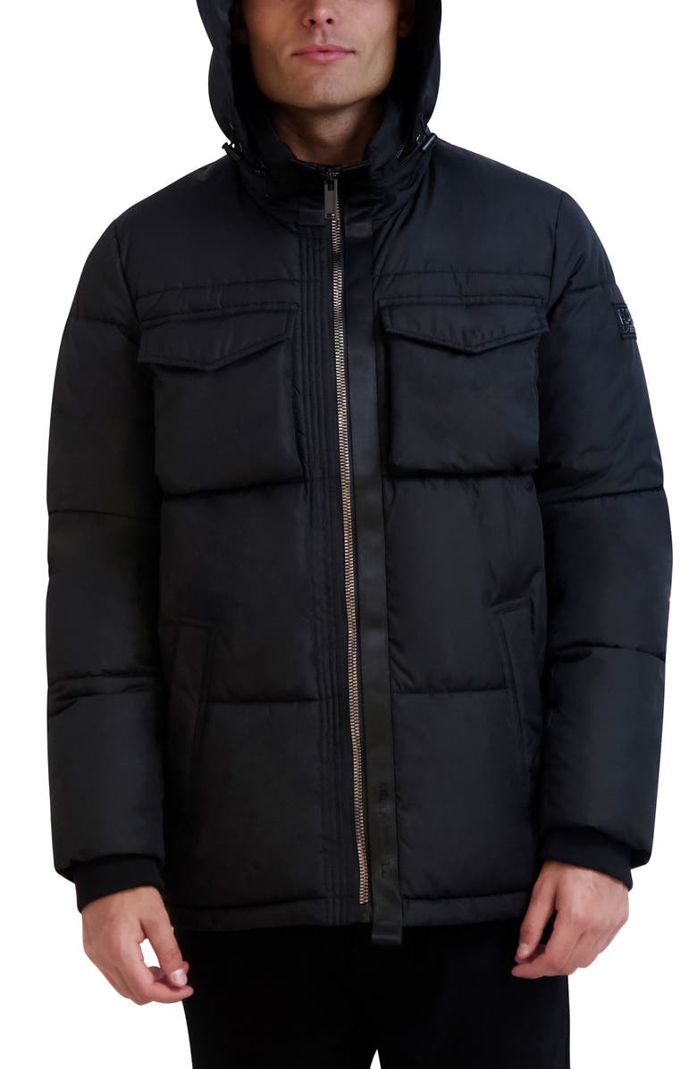 KARL LAGERFELD PARIS Channel Quilted Puffer Jacket, Alternate, color,