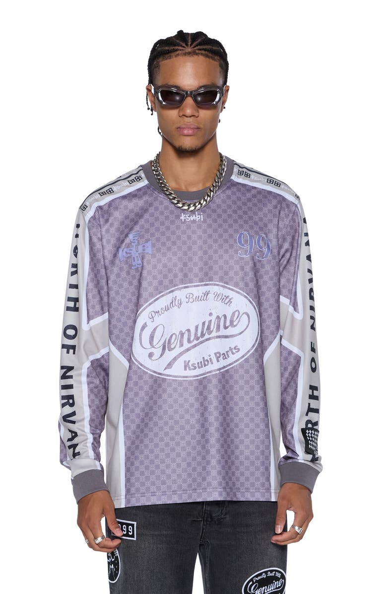 Ksubi Garage Moto Long Sleeve Graphic T-Shirt, Alternate, color, Black/ Grey