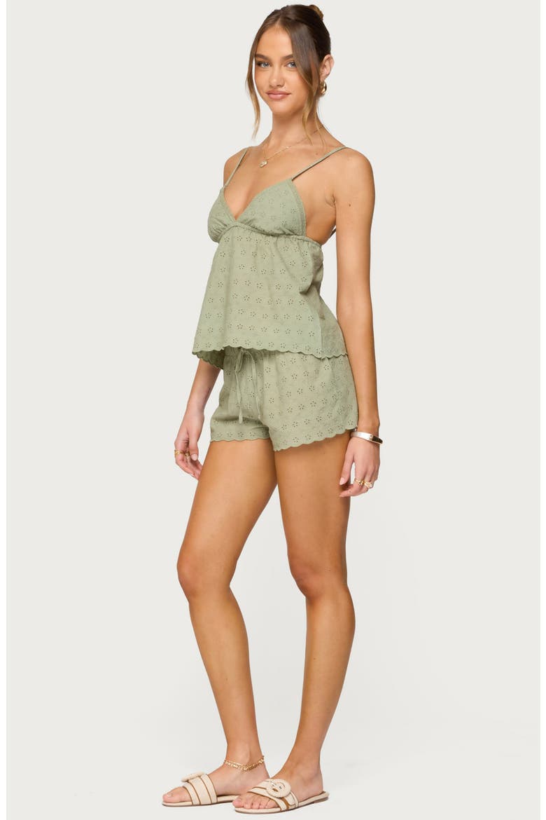 Talula Eyelet Babydoll Camisole, Alternate, color, OLIVE