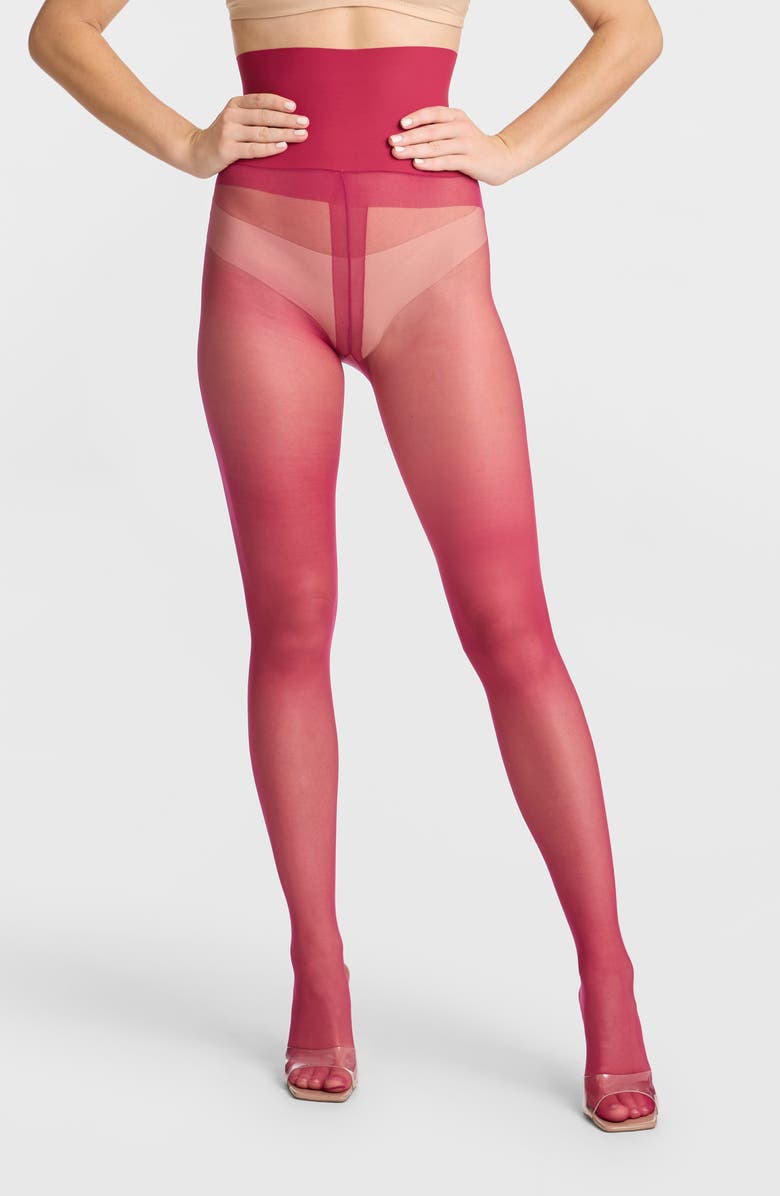Commando Premium Sheer Tights, Alternate, color, Raspberry