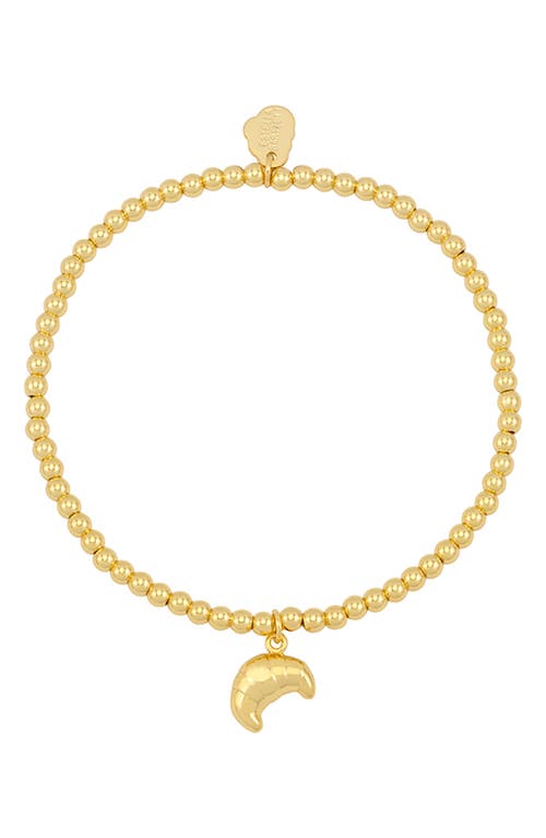 Estella Bartlett Sienna Croissant Beaded Stretch Bracelet In Gold