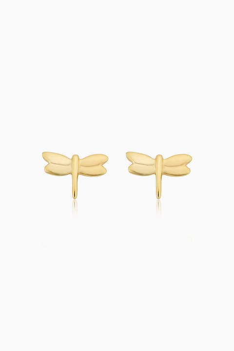 14K Yellow Gold Flora Studs