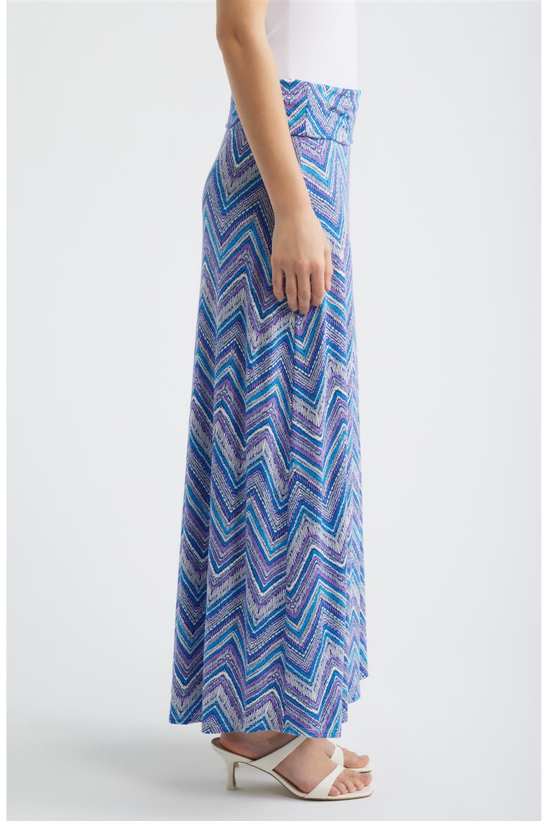 Roll ZIgzag Floral Print Maxi Skirt, Alternate, color, BLUE
