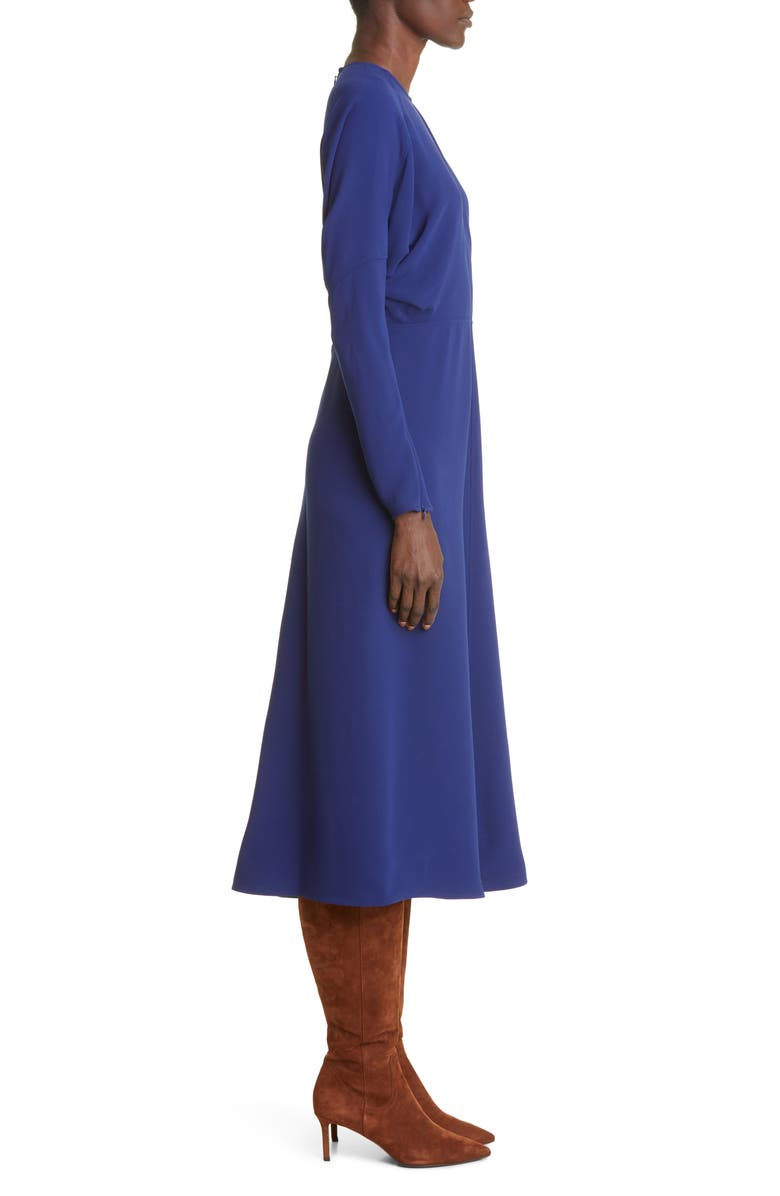 Victoria Beckham Dolman Long Sleeve Cady Crepe Midi Dress, Alternate, color, 
