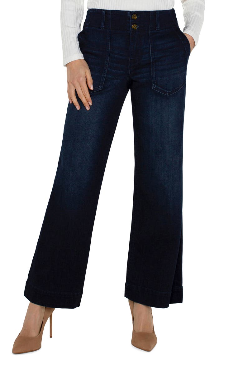 Hannah Patch Pocket Flare Jeans, Alternate, color, SUMMIT LAKE