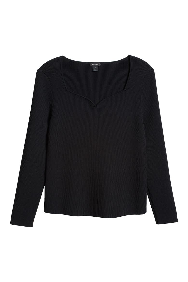 Rib Sweater, Alternate, color, RICH BLACK
