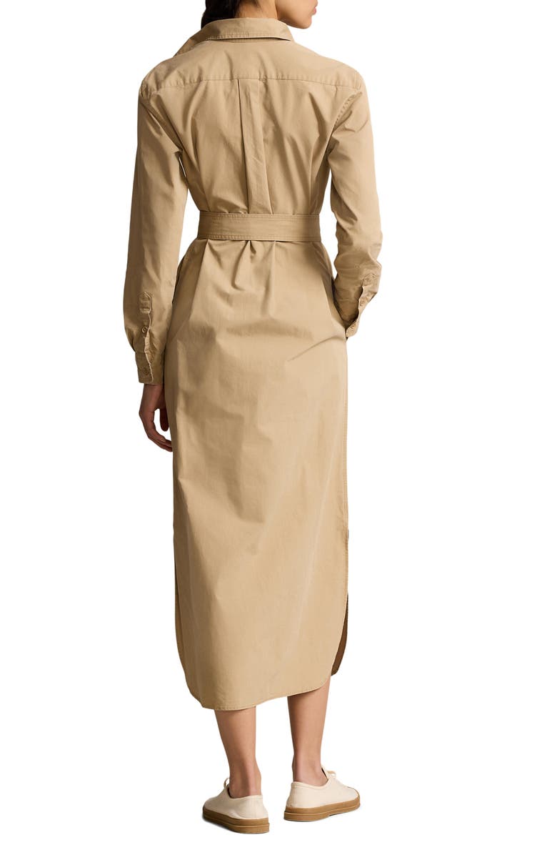 Polo Ralph Lauren Cory Tie Belt Long Sleeve Twill Maxi Shirtdress, Alternate, color,