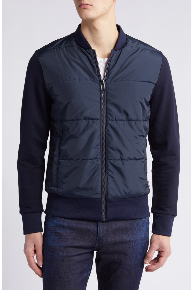 Men's Skiles Quilted Zip-Up Sweatshirt, Alternate, color, DARK BLUE