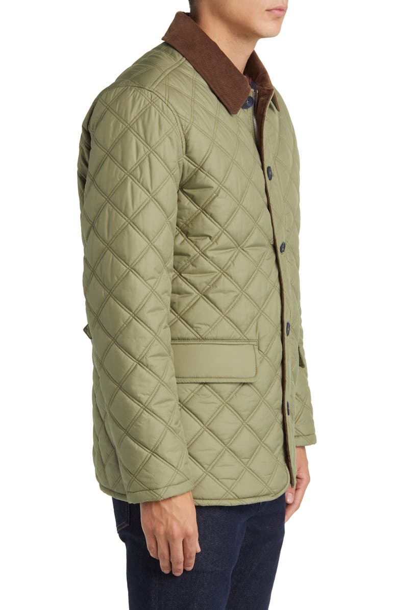Brooks Brothers Diamond Quilted Water Repellent Walking Coat, Alternate, color, 