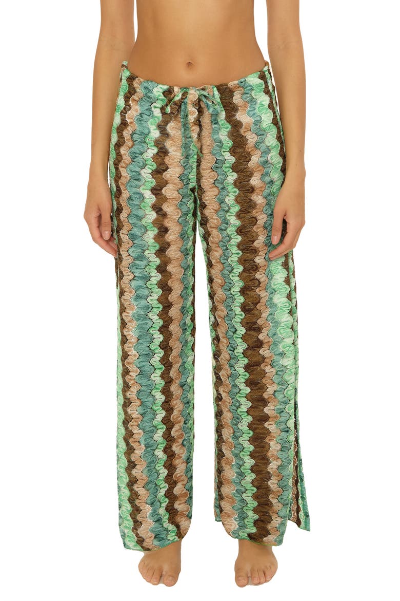 Paradise Open Knit Cover-Up Pants, Main, color, GRASS MULT