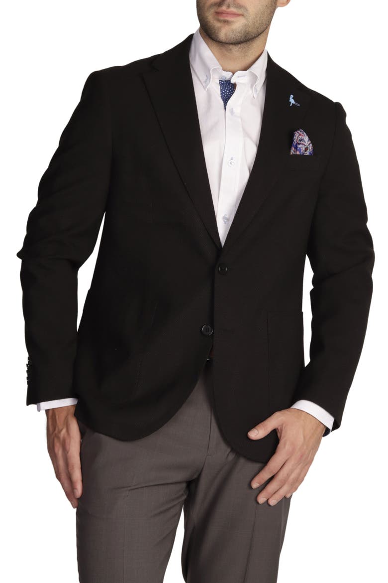 Solid Textured Sport Coat, Main, color, BLACK