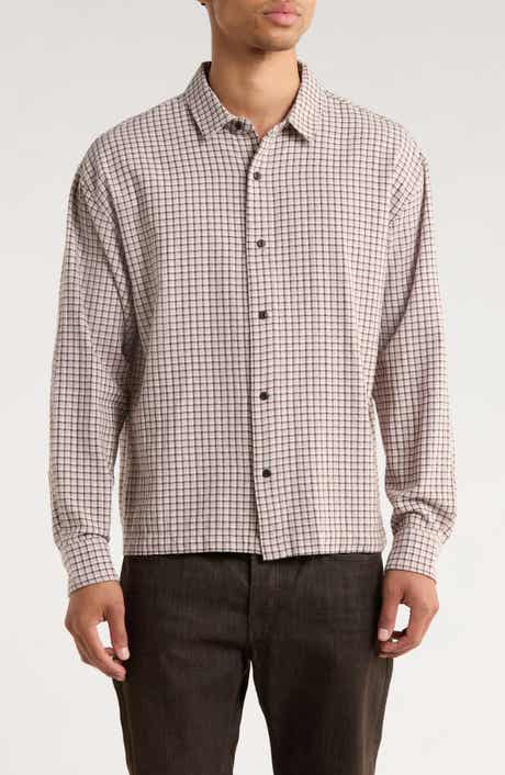 Microplaid Button-Up Shirt